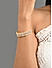 American Diamond Gold Plated Square Wraparound Bracelet