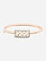 American Diamond Rose Gold Plated Square Bangle-Style Bracelet