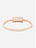 American Diamond Rose Gold Plated Square Bangle-Style Bracelet