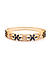 American Diamond Sapphire Gold Plated Floral Bangle-Style Bangle