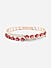 American Diamond Ruby Rose Gold Plated Double Layered Bangle-Style Bracelet