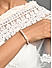 American Diamond Rose Gold Plated Floral Bangle-Style Bracelet