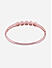 American Diamond Rose Gold Plated Floral Bangle-Style Bracelet