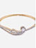 American Diamond Pearl Gold Plated Bangle-Style Bracelet