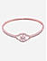 American Diamond Rose Gold Plated Floral Bangle-Style Bracelet