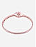 American Diamond Rose Gold Plated Floral Bangle-Style Bracelet