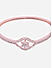 American Diamond Rose Gold Plated Floral Bangle-Style Bracelet