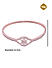 American Diamond Rose Gold Plated Floral Bangle-Style Bracelet