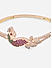 American Diamond Ruby Emerald Gold Plated Peacock Bangle-Style Bracelet