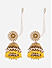 FIDA Ethnic Gold Plated Yellow Beads Kundan Pearl Jhumka Earring for Women