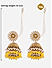 FIDA Ethnic Gold Plated Yellow Beads Kundan Pearl Jhumka Earring for Women