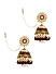 Fida Ethnic Ethnic Gold Plated Rani Pink Beads Kundan Pearl Jhumka Earring for Women