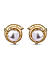 White Pearl Gold Plated Stud Earring