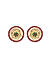 Ruby Emerald Gold Plated Floral Stud Earring