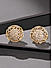 Stones Gold Plated Spherical Stud Earring