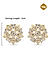 Stones Gold Plated Floral Stud Earring