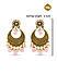 Pink Pearls Gold Plated Floral Antique Chandbali Earring