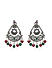 FIDA Ethnic Silver Plated Emerald Ruby Beaded Drop Earring for Women