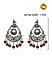 FIDA Ethnic Silver Plated Emerald Ruby Beaded Drop Earring for Women