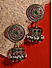 FIDA Ethnic Silver Plated Emerald Ruby Beaded Jhumka Earring for Women