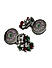 FIDA Ethnic Silver Plated Emerald Ruby Beaded Jhumka Earring for Women