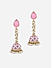 Pastel Pink Stones Beads Gold Plated Jhumka Earring