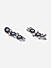 Ghungroo Navy Blue Enamelled Silver Plated Oxidised Drop Earring