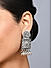 Fida Ethnic Silver Plated Oxidised Geometric Drop Earring For Women