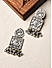 Fida Ethnic Silver Plated Oxidised Geometric Drop Earring For Women