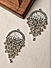 Fida Ethnic Silver Plated Oxidised Ghungroo Waterfall Drop Earring For Women