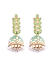 Mint Green Stones Gold Plated Meenakari Jhumka Earring