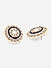 Black Grey Stones Beads Gold Plated Floral Stud Earring 