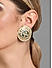 Green Kundan Beads Enamelled Gold Plated Floral Stud Earring 