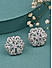 American Diamond Baby Pink Stone Silver Plated Floral Stud Earring