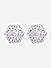 American Diamond Baby Pink Stone Silver Plated Floral Stud Earring