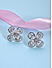 American Diamond Silver Pated Floral Stud Earring