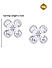 American Diamond Silver Pated Floral Stud Earring