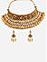 Kundan Pearls Gold Plated Floral Choker Set with Maangtikka