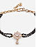 American Diamond Gold Plated Floral Mangalsutra Bracelet