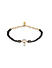 Fida Luxurious Gold Plated American Diamond Stones & Black Beads Bracelet For Women