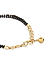 Fida Luxurious Gold Plated American Diamond Stones & Black Beads Bracelet For Women