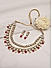 Fida Ethnic Gold Plated Maroon Beaded Kundan Layer Necklace Set For Women