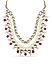 Fida Ethnic Gold Plated Maroon Beaded Kundan Layer Necklace Set For Women