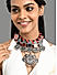 Ghungroo Red Black Silver Plated Oxidised Braided Statement Necklace