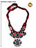 Ghungroo Red Black Silver Plated Oxidised Braided Statement Necklace