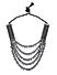 Ghungroo Silver Plated Oxidised Multistrand Statement Necklace