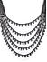 Ghungroo Silver Plated Oxidised Multistrand Statement Necklace