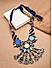 Blue Brown Ghungro Silver Plated Braided Statement Necklace