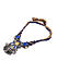 Blue Brown Ghungro Silver Plated Braided Statement Necklace