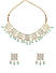 Fida Ethnic Gold Plated Baby Blue Stones and Kundan Studded Enamel Necklace Set For Women